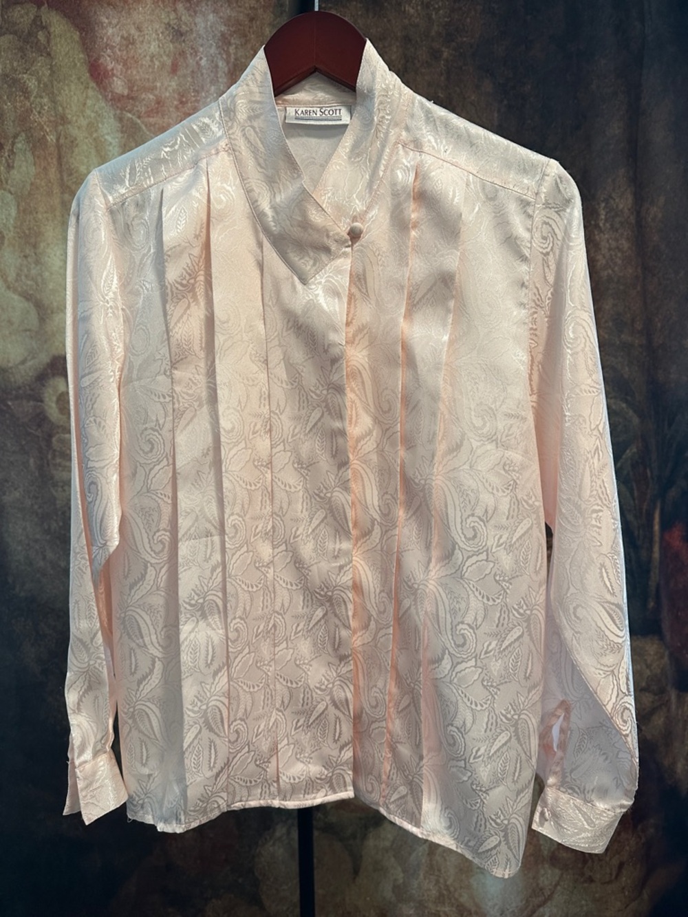 Karen Scott Paisley Blouse with Mandarin Collar